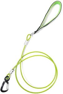 Mighty Paw Chew Proof Dog Leash - Six Foot Metal Cable Lead, Non Chewable Braided Cord with Padded Handle. Chew Resistant, Great for Large Dogs and Teething Puppies (Green)