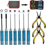 10 in1 RC Tools Set Stainless Steel Screwdriver Pliers Hex Sleeve Socket Repair Hobby Kits for RC Car Boat Quadcopter Helicopter Multirotors Models
