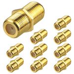 VCE Coaxial Cable Connector Female to Female, 10-Pack RG6 Coax Coupler, F-Type Adapter Gold Plated for for RG6/RG59 Coaxial Cable Extend