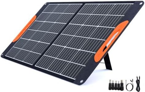 Mobisolar 100W Foldable Solar Panel Portable Monocrystalline Solar Charger for Power Stations Caravan Boat Camping Camper 12V Car Off-Grid Home RV Battery with USB and DC outputs (Mono PERC Design)