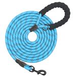 HANK Large Dog Leash - Heavy Duty Alloy Hook - 3M Night Reflective - Soft Padded Handle - Dog Leashes for Large Dogs - (15 Feet, Light Blue)