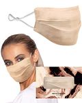 KARIZMA Beverly Hills Silk Face Mask. Champagne Fashionable Designer Face Mask for Women. Washable Fabric Face Mask Reusable Facemask. 19 Momme Mulberry Silk Mask - Luxury Fashion Masks for Women