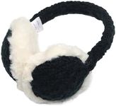 NEWFINE Warm Knit Ear Muffs for Winter - Cozy Ear Covers for women – winter warm faux fur earmuffs - Unisex Ear Warmer (black)