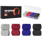 FSAIYIJ 8 Pack Jaw Trainer for Men and Women, Jaw Exerciser Set with 4 Resistance Levels 30/40/50/60 lbs, Silicone Jawline Trainer with Storage Case, BPA Free