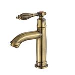 Brass Centerset Bathroom Sink Faucet Deck Mount Single Hole Cold Water Basin Faucets, Spot Resist Polished