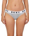 DKNY Women's Cozy Boyfriend Bikini Style Underwear, Heather Gray/White/Black, XL