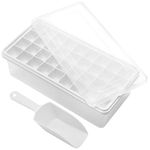 Food-Grade Silicone Ice Cube Tray with Lid and Storage Bin for Freezer, Easy-Release 36 Small Nugget Ice Tray with Spill-Proof Cover&Bucket, Flexible Ice Cube Molds with Ice Container, Scoop Cover