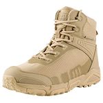 FREE SOLDIER Men's Waterproof Hiking Boots Lightweight Work Boots Military Tactical Boots Durable Combat Boots(Tan, 10.5 Wide US)