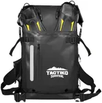 TACTIKO 30L Heavy-Duty 100% Waterproof Backpack - Equipment Pocket, Carabiner - Roll Top Floating Dry Bags (Jet Black)