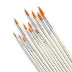 Artists Paint Brushes Set - ASelected 12pcs Paint Brush Set for Watercolor Oil Acrylic Crafts Rock & Face Painting (White)