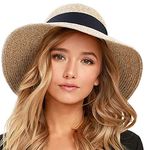 FURTALK Womens Foldable Summer Sun Beach Straw Hat UPF50 Travel Packable Summer Cap