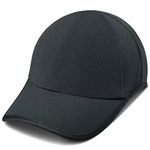 GADIEMKENSD Performance Running Hat for Men Stretchy Dri Fit Baseball Cap with Soft Breathable Vented Mesh Cooling Golf Dad Hat for Hiking Tennis Workout Gym Outdoor Sports Black