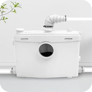 Macerator Pump for Basement Bathrooms, Tiny Homes & Laundry – Connect Toilet, Shower, Sink & Washer, 4-Inlet/2-Outlet, Quiet & Powerful Waste Grinder
