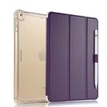 Valkit iPad 6th/5th Generation Case, iPad 9.7 Inch Case 2018/2017, iPad Air Case, iPad Air 2 Case - Smart Folio Stand Protective Translucent Frosted Back Cover with Auto Wake/Sleep, Dark Purple