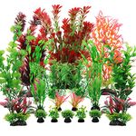 QUOZUO Fish Tank Accessories Aquarium Decorations Colorful Plants, 20pcs Fish Tank Decorations Plant, Fish Tank Decor, Aquarium Decor Plastic Plants, small to large