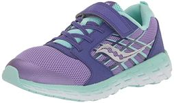 Saucony Kids Girls Wind A/C 2.0 Running Shoe, Purple/Turq, 3.5 W US