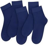 SERISIMPLE Colorful Quarter Ladies Crew Socks Breathable Solid Pastel Light Color Thin Bootie Unisex Sock 5 Pairs (s,Royal Blue)