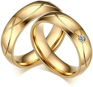 Daesar 1 Paire Anneaux De Mariage Anneau En Acier Inoxydable pour Femmes Et Hommes Anneaux 5MM Femmes 59 & Hommes 59