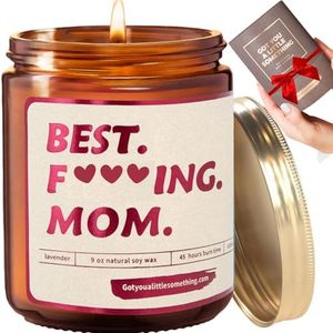 Mothers Day Gifts for Mom - Hand-Poured Lavender Vanilla Soy Candle for The Best Mom Ever - Funny Mom Birthday Gift Idea from Kids, Gift for Moms from Daughter Son Children - Moms Birthday Candle