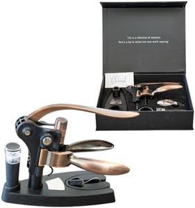 KANDOHAUS. Wine Bottle Opener Corkscrew set, Wine Opener for all Wine Bottles, Rabbit Corkscrew Wine Opener Set with Base, Foil Cutter, Extra Spiral, Bottle Stopper, Drip Ring, Aerator Pourer.