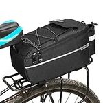 Lixada Bike Rear Pannier Bag,Insulated Trunk Cooler Bags Cycling Bicycle Rear Rack Waterproof Storage Luggage Bag MTB Shoulder Bag Detachable Bicycle Tail Seat Trunk Bag with Rainproof Cover