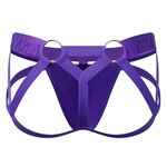 JOCKMAIL Jockstrap for Men Mens Thong Athletic Supporters Jock Strap Male Underwear, Purple, XL