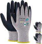 KAYGO Work Gloves for Women KGE19L Eco Friendly Gloves with Breathable Rubber Coated, 3 Pairs,Medium