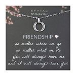 EFYTAL Friend Gifts for Women, Sterling Silver Studded Interlocking Circles Friendship Necklace, Best Friend Necklaces, Gifts for Friends Female, Bridesmaid Gift Ideas, Birthday Gifts for Women, 18