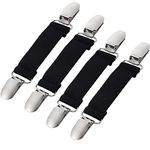 2 Pairs Winter Mitten Clips Elastic Stainless Steel Gloves Clips for Toddler, Kids, Baby and Adults Dress Clips Cinch Sweater Collar Cardigan Shawl Fashion Fit Garment Blouse Waist Clips