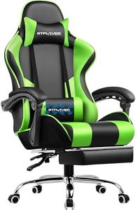 GTPLAYER Bürostuhl Gaming Stuhl Gaming Sessel Ergonomischer Gamer Stuhl mit Fußstütze, Kopfstütze Lendenkissen, Gepolstert Gaming Chair, Drehsessel Grün