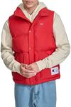 Champion Men's Puffer Vest with Logo, Chili Pepper