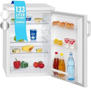 Bomann Kühlschrank ohne Gefrierfach mit 133L Nutzinhalt und 3 Ablagen | klein mit Gemüsefach & wechselbarem Türanschlag | Tischkühlschrank leise mit LED Innenbeleuchtung | VS 2195.1 weiß