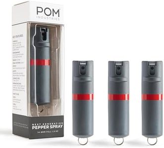 POM Pepper Spray Flip Top Keychain - Maximum Strength OC Spray Self Defenes - 25 Bursts, 10ft Range - Accurate Stream Pattern