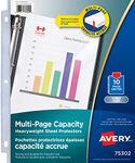 Avery Multi-Page Capacity Sheet Protectors, Clear, Fits Letter Size -8.5" x 11", 50 Page Capacity per Sheet, 10 Sheets (75302)