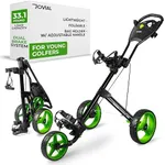 JOVIAL Junior Golf CART, 3 Wheels, Collapsible, Deluxe SCORECARD Holder, Easy FOLD, Lightweight, Quick Braking, Ergonomic Handle, Patented Bag Holder, AL Frame, Compact Size, Load Capacity 33.1 LBS