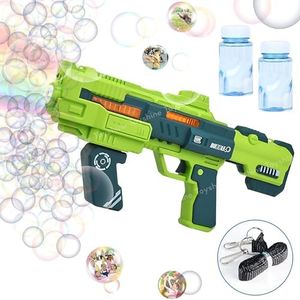 Toyshine Battery Operated Automatic Bubble Machine inbuilt with 360° Leak-Proof Design LED Lights & Music with 2 Refil Bottles Indoor Outdoor Fun Play Toys Gifts for Kids Ages 3+,Green