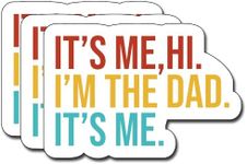 (3Pcs) It's Me Hi I'm The Dad It's Me Sticker, Decal Gifts Dad Decorate Books Laptop Phone Water Bottles Kindles Stickers Tumbler Sticker Waterproof Vinyl Decorate Sticker 3" Inch