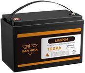 SAN HIMA 12V 100Ah Lithium Battery with Smart Bluetooth - Deep Cycle Rechargeable LiFePO4 Battery Built-in BMS, Lithium Iron Phosphate Battery for RV Solar Boat Marine Camping