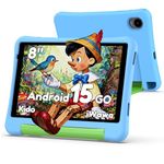 ALLDOCUBE Kids Tablet 8 inch with Case, Android 15 Go Tablet for Kids Ages 3-12, Parental Control, 7GB RAM 32GB ROM 512GB Expand, HD IPS Screen, Pre-Installed Kids Apps, Blue