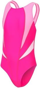 J.E Sterguard Girls One-Piece Swimsuits, Athletic Padded Swim Team Training & Competition Bathing Suits Size 10-12 1286-PP Hot Pink