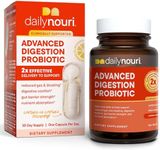 Daily Nouri Advanced Digestion Probiotic | Capsules for Digestive Support & Comfort, Gas & Bloating, Gut Health | For Women & Men | 3 Probiotic Strains & Vegan Ahiflower Omega Oil | 30-Day Supply