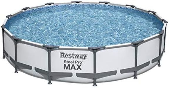Bestway Steel Pro Max Round Frame Swimming Pool with Filter Pump, Grey, 14ft