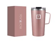 IRON °FLASK Grip Coffee Mug - 16 Oz, Leak Proof, Vacuum Insulated Stainless Steel Bottle, Double Walled, Thermo Travel, Hot Cold, Water Metal Canteen