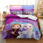 ZEHING Kids Cartoon Duvet Cover Set Queen, 3 Piece Ultra Soft Bedding Set with 1 Duvet Cover and 2 Pillow Shams