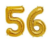 Number Fifty Six 56 Gold Number Foil Balloon for Birthday Anniversary Celebration