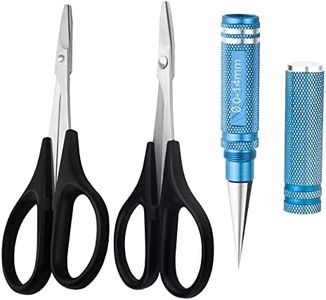 XINMEIWEN 3Pack RC Body Reamer Hole Puncher with Curved and Straight Scissors RC Car Body Mounting Wide Body Kit for 0-14mm Hole Punching and Trimming (Round-Shell-Blue)