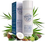 Monster&Son Organic Beard Shampoo & Conditioner 2 in 1 - Beard Wash with Conditioning For Men - Gentle Face Cleanser For Sensitive Skin - Hypoallergenic, Paraben & Sulphate Free - Long Lasting 250ml