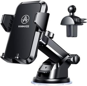 [2025 True Military-Grade] Car Phone Holder VANMASS [Upgraded Strongest Suction & Clip] Cell Phone Mount for Dashboard Windshield Vent,Truck Cradle Stand for iPhone 16 Pro Max 15 14 13 Samsung Android