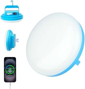 YIYEDWQ Rechargeable Camping Lantern - 6000mAh with USB Output, Ultra Bright LED Tent Light with Magnetic Base, Hook, IP65 Waterproof. Emergency Light for Hurricane, Hiking, Power Outages (Blue)