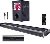 LG SQC1 Bluetooth 2.1 Channel 160W Soundbar with Wireless Subwoofer, remote and Optical connection - Black